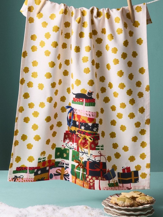 Anthropologie Other - Anthropologie Stack Of Presents Dish Towel New With Tags